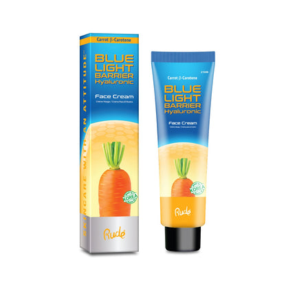 Crema facial hialurónica con barrera de luz azul RUDE