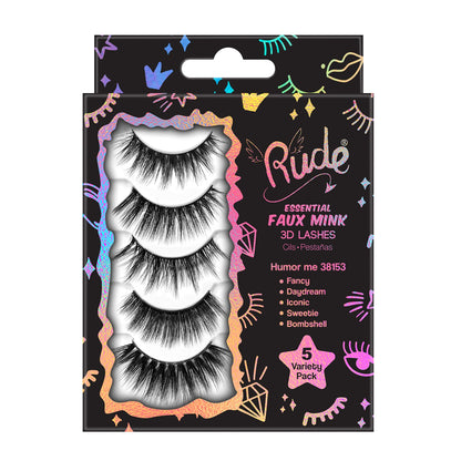 Rude Essential Faux Mink 3D Lashes 5 Multi-Pack