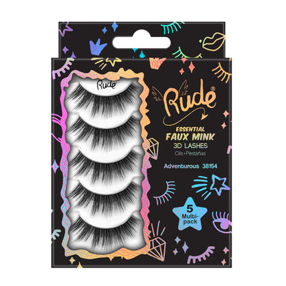 Rude Essential Faux Mink 3D Lashes 5 Multi-Pack