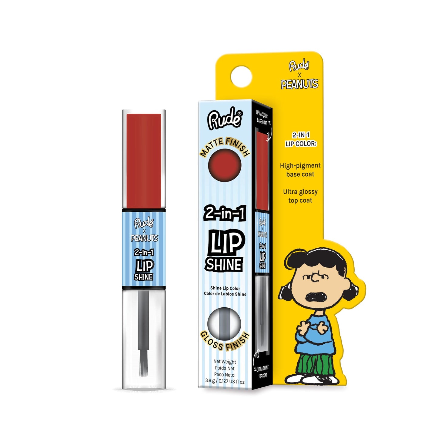 RUDE Peanuts 2-In-1 Lip Shine