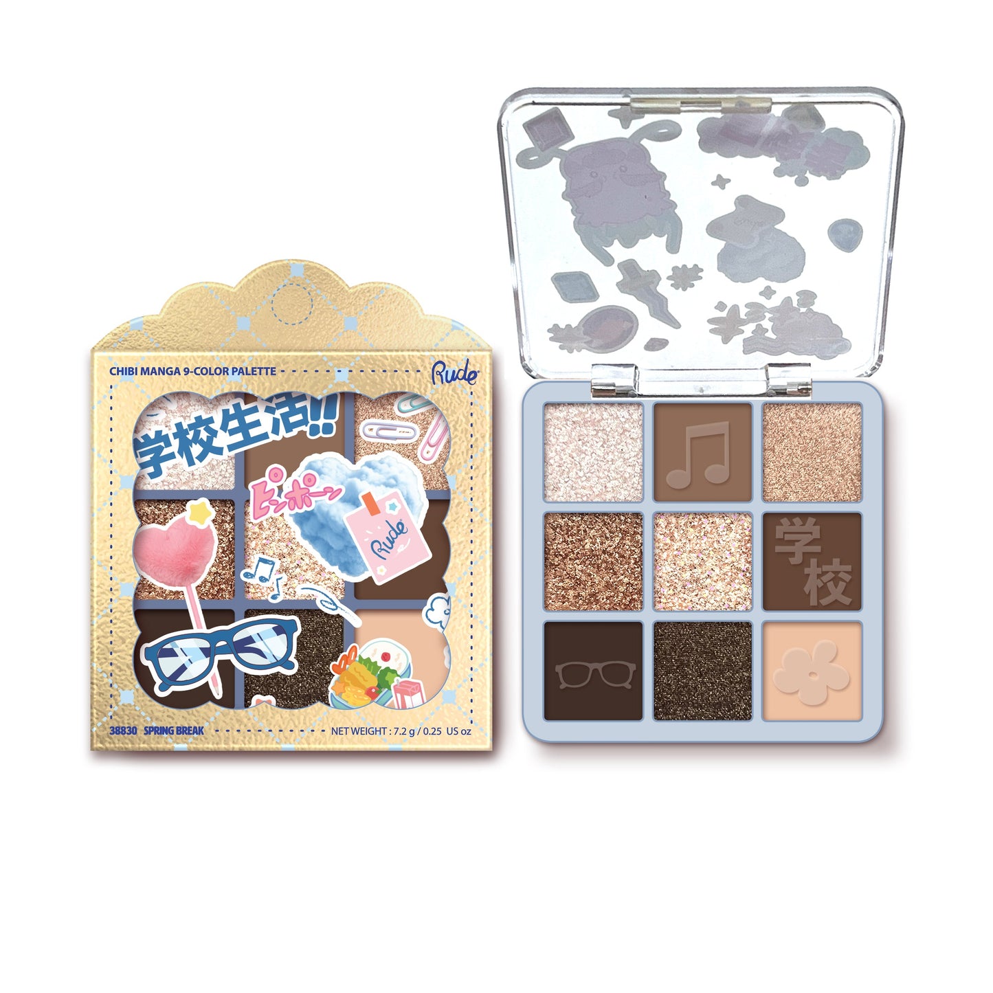 RUDE Chibi Manga 9 Color Eyeshadow Palette