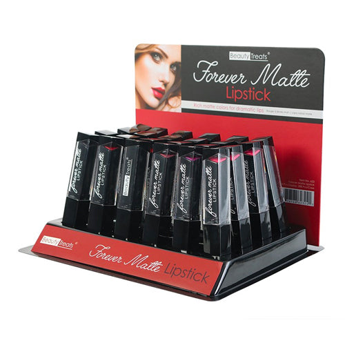 BEAUTY TREATS Juego de exhibición de lápiz labial Forever Matte - 24 piezas