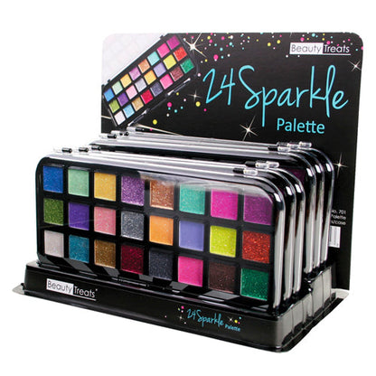 BEAUTY TREATS 24 Sparkle Palette (Cream Based Glitter) Display Set 12 Pieces