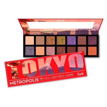 Paleta de sombras de ojos RUDE Metropolis de 14 colores