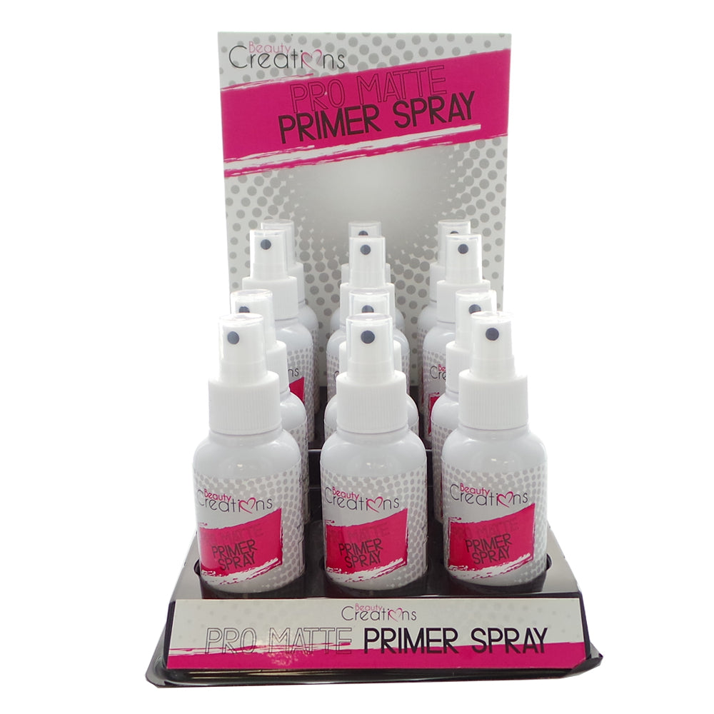 BEAUTY CREACIONES Pro Matte Primer Spray Display Set, 12 piezas