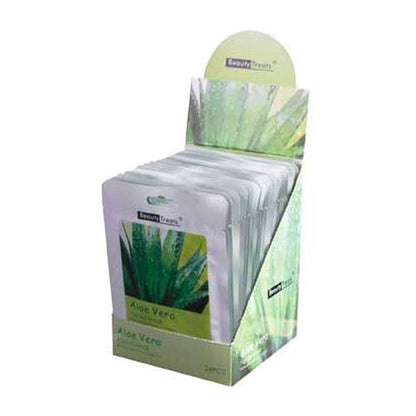 BEAUTY TREATS Mascarilla Facial Solución Refrescante de Vitamina C - Aloe Vera - Caja Expositor 24 Piezas