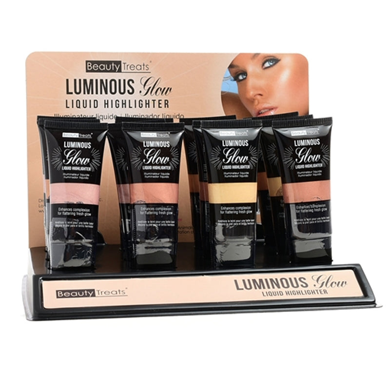 BEAUTY TREATS Juego de resaltador líquido con brillo luminoso, 12 piezas