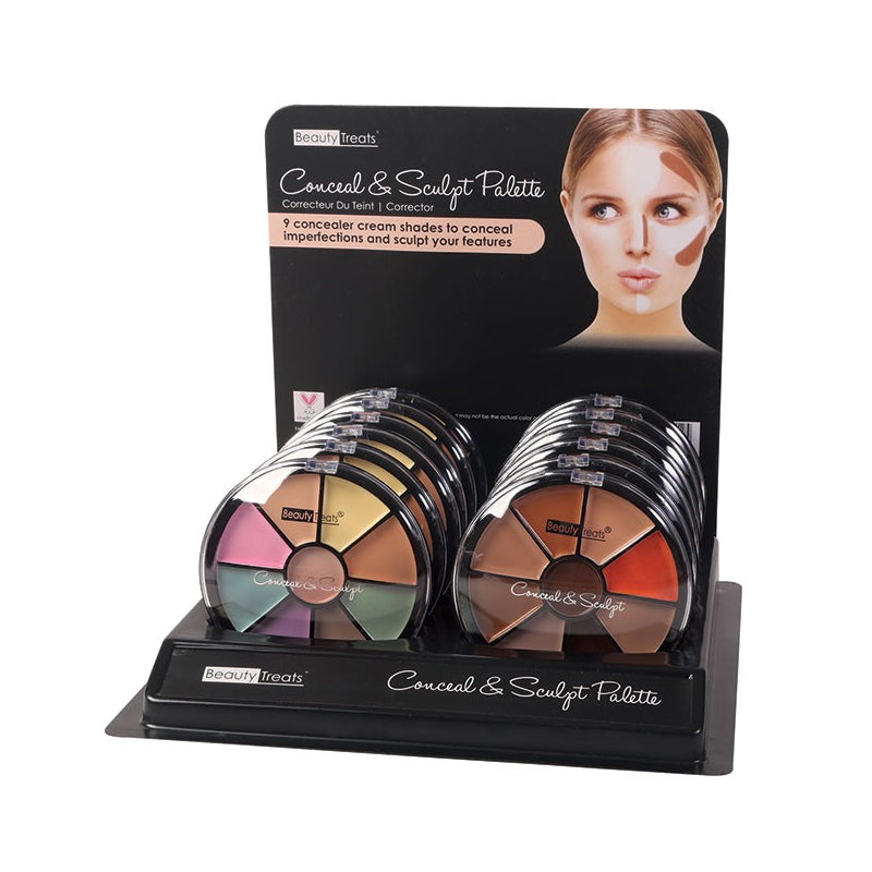 BEAUTY TREATS Conceal & Sculpt Palette Display Case Set 12 Pieces