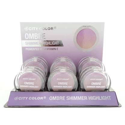 CITY COLOR Shimmer Ombre Highlight - Juego de exhibición de amatista, 12 piezas