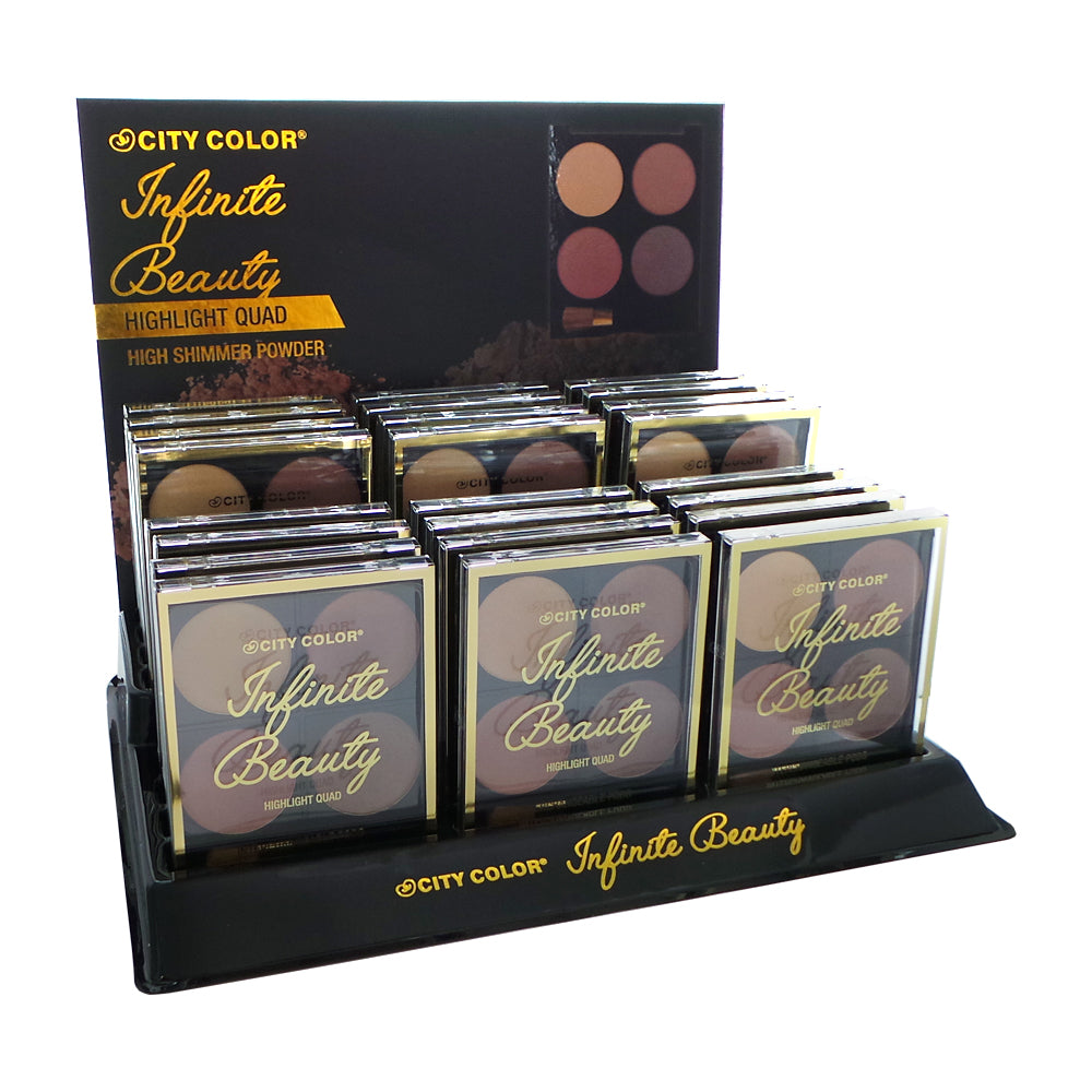 CITY COLOR Infinite Beauty Highlight Quads Display Set, 24 piezas