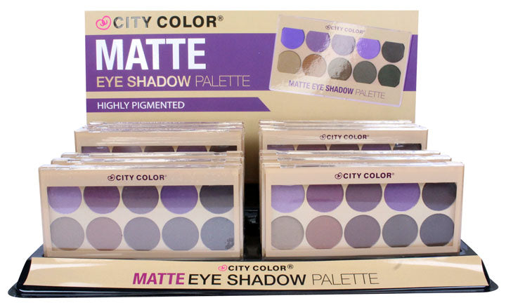 CITY COLOR Paleta de Sombras de Ojos Mate Estuche Expositor Set 12 Piezas