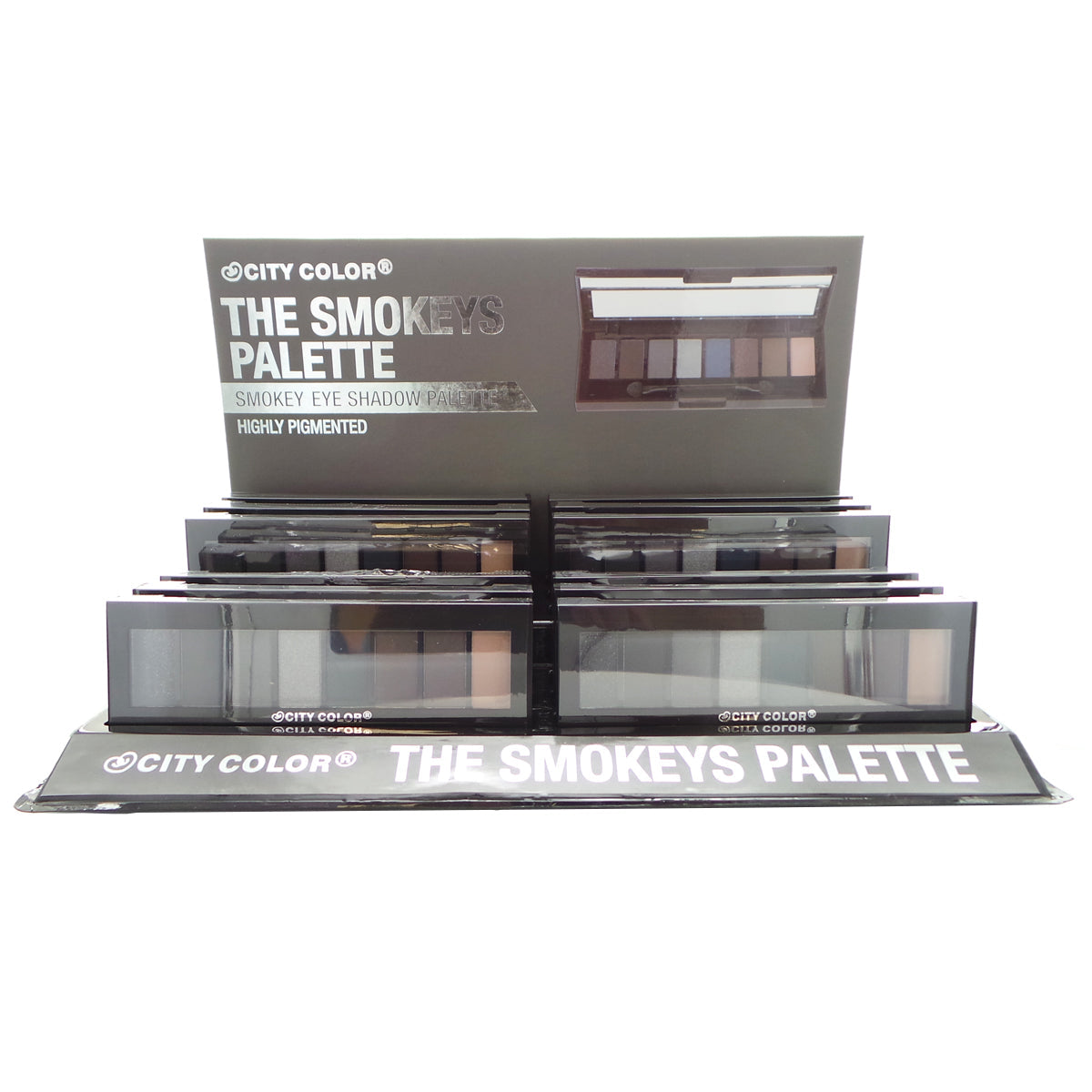 CITY COLOR The Smokeys Eyeshadow Palette Display Set, 12 Pieces