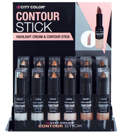 CITY COLOR Contour Stick & Cream Highlight Display Case Set 24 Pieces