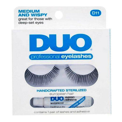 DUO Professional Eyelashes W/ Striplash Clear Adhesive - Medium And Wispy