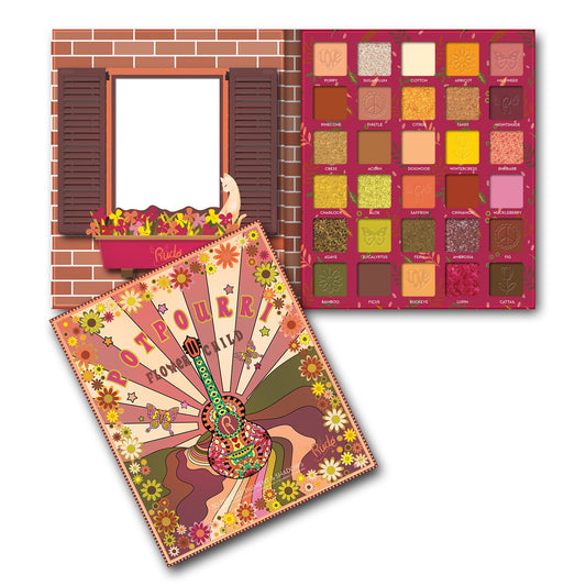 Paleta de sombras y pigmentos prensados ​​RUDE Flower Child 30 - Popurrí