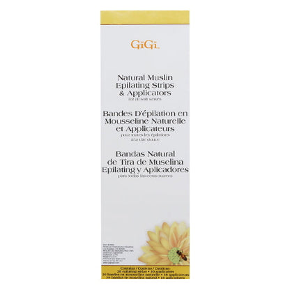 Tiras depiladoras y aplicadores de muselina natural GIGI - GG0680