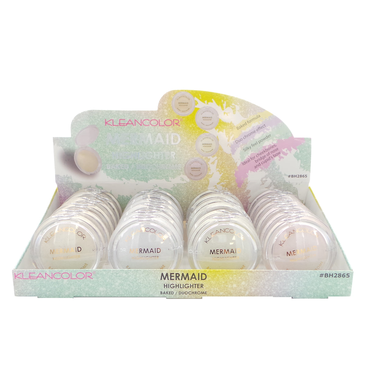 KLEANCOLOR Mermaid Baked Highlighter 2865 Display Set, 24 Pieces