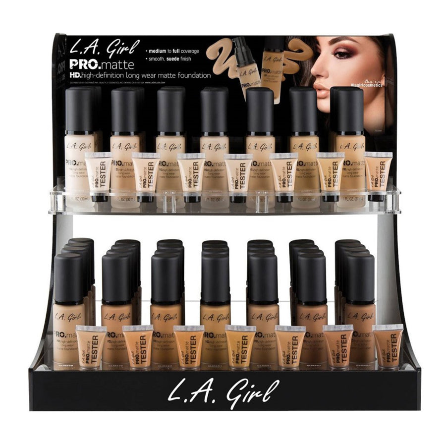 L.A. GIRL PRO Matte Foundation Display Set, 84 pcs