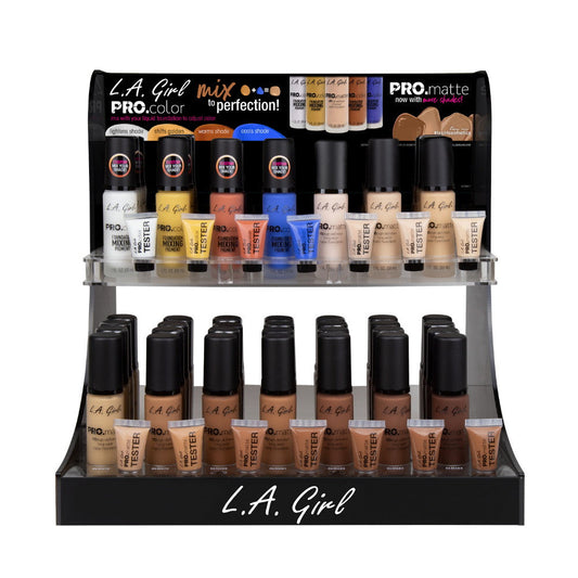 L.A. GIRL Pro Color & Pro Matte Display Set, 84 Pieces + 14 Testers