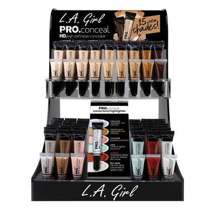 LA GIRL Pro Conceal Extended Shades Display Set, 135 piezas + 15 probadores