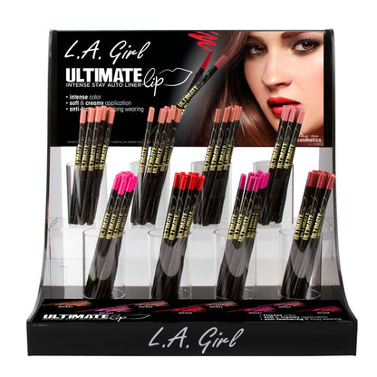 L.A. GIRL Ultimate Auto Lipliner Display Set, 96 Pieces