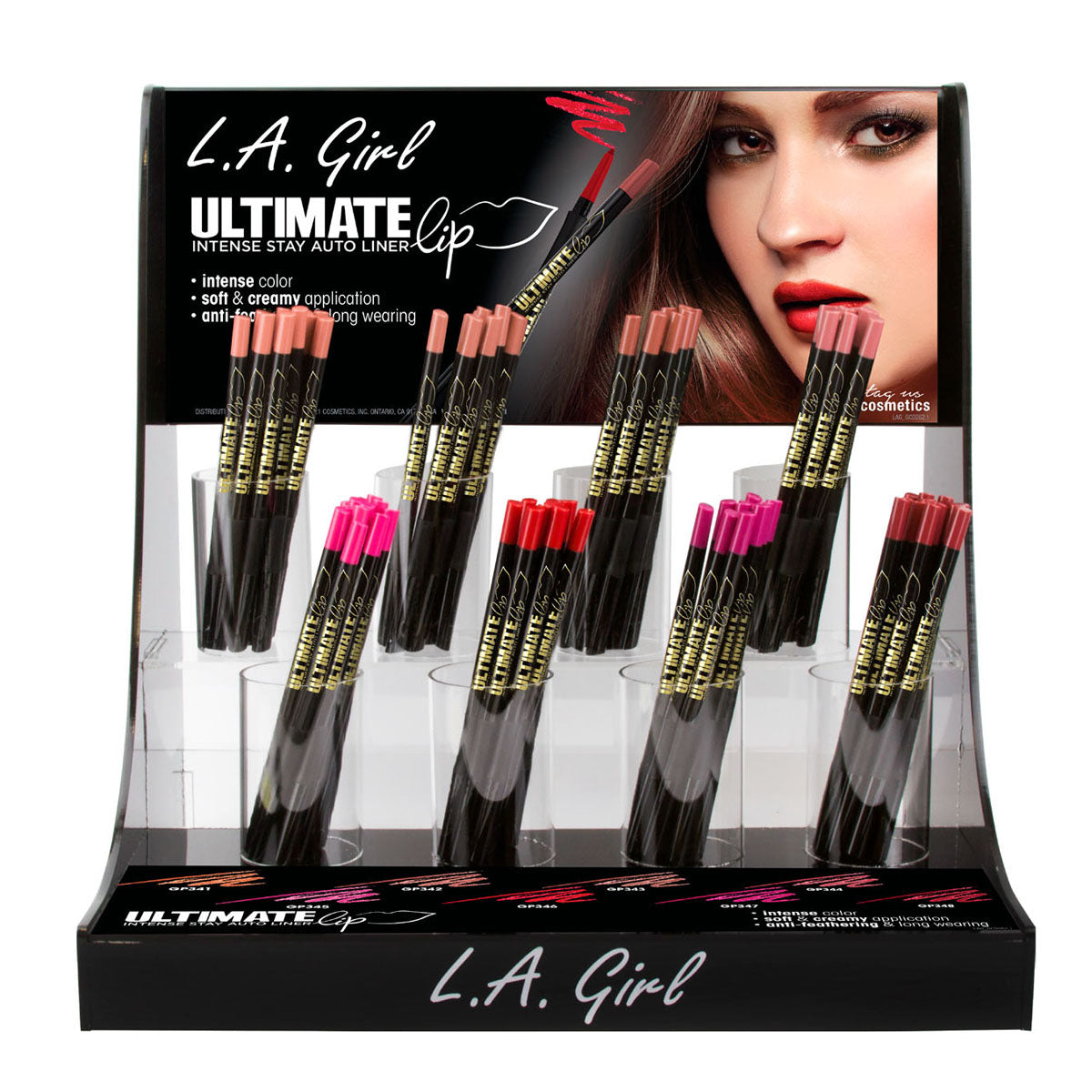 LA GIRL Ultimate Auto Lipliner Display Set, 96 piezas