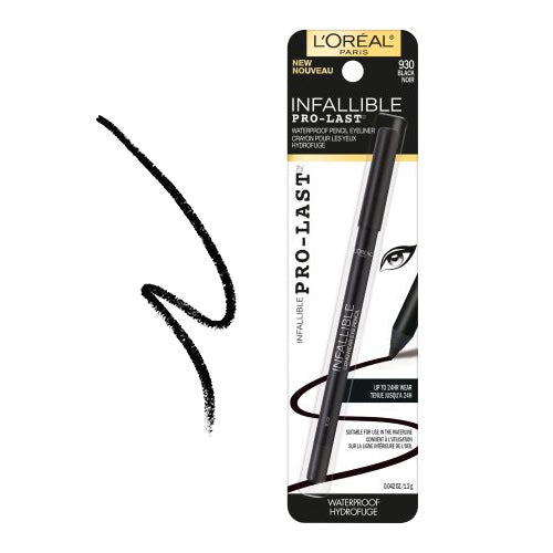 L'OREAL Infalible Pro-Last Delineador de ojos en lápiz resistente al agua - Negro