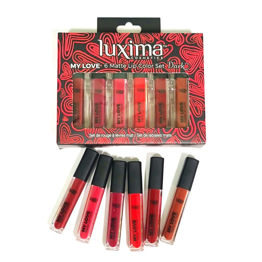 LUXIMA My Love 6 Juego de colores de labios mate oscuro