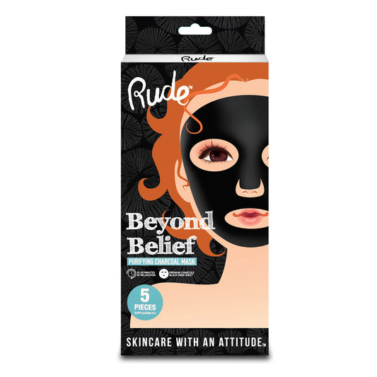 RUDE Beyond Belief Mascarilla Purificante de Carbón Pack de 5 Piezas