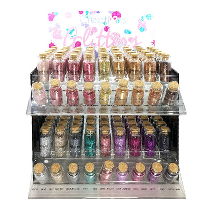 BEAUTY CREATIONS 18 Colors Glitter Display Set , 216 Pieces