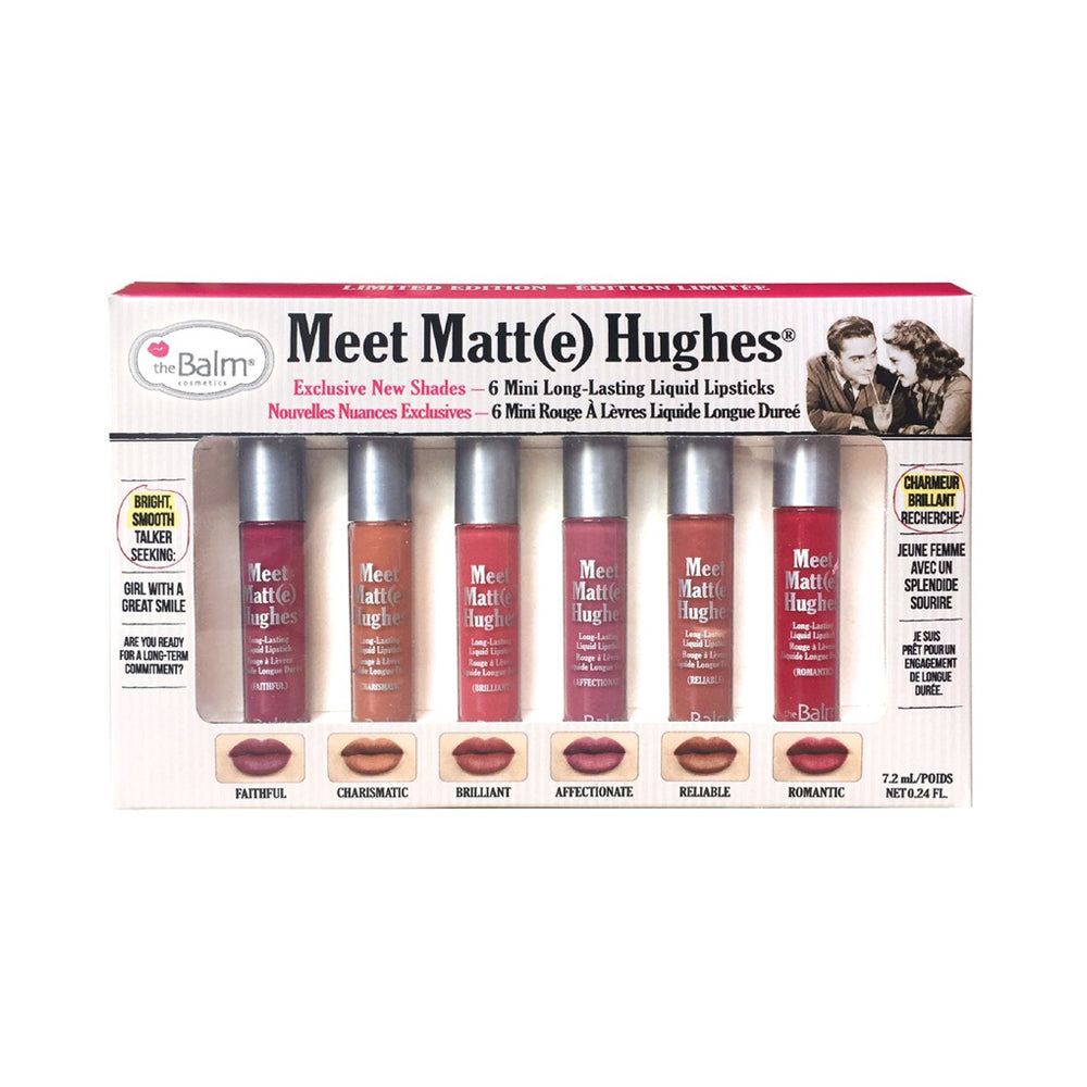 theBalm Meet Matte Hughes Juego de 6 mini lápices labiales líquidos de larga duración 2