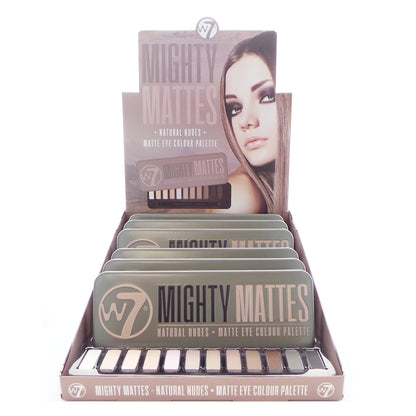 W7 Mighty Mattes Juego de paleta de colores de ojos mate Natural Nudes, 6 piezas más probador de pantalla