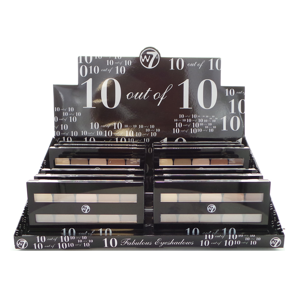 W7 Perfect 10 de 10 paleta de sombras de ojos Browns Display Set, 12 piezas