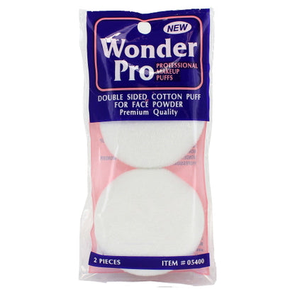 Wonder Pro Puff de algodón de doble cara para polvos faciales - 2 piezas