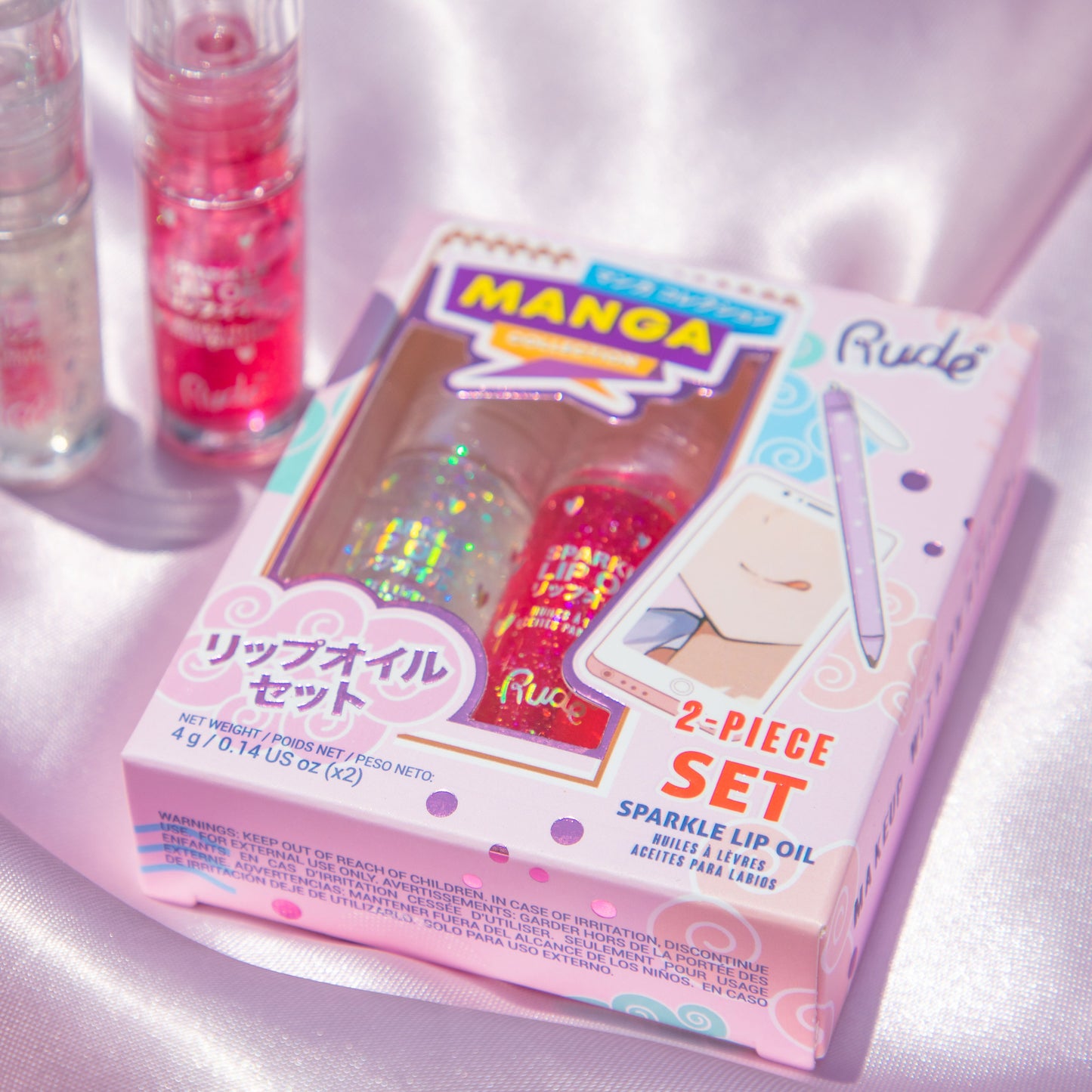 RUDE Manga Collection Sparkle Lip Oil Duo