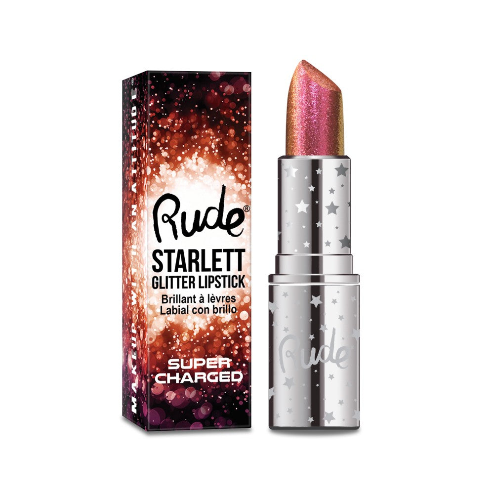 Lápiz labial con purpurina RUDE Starlett Supercharged Color Shift