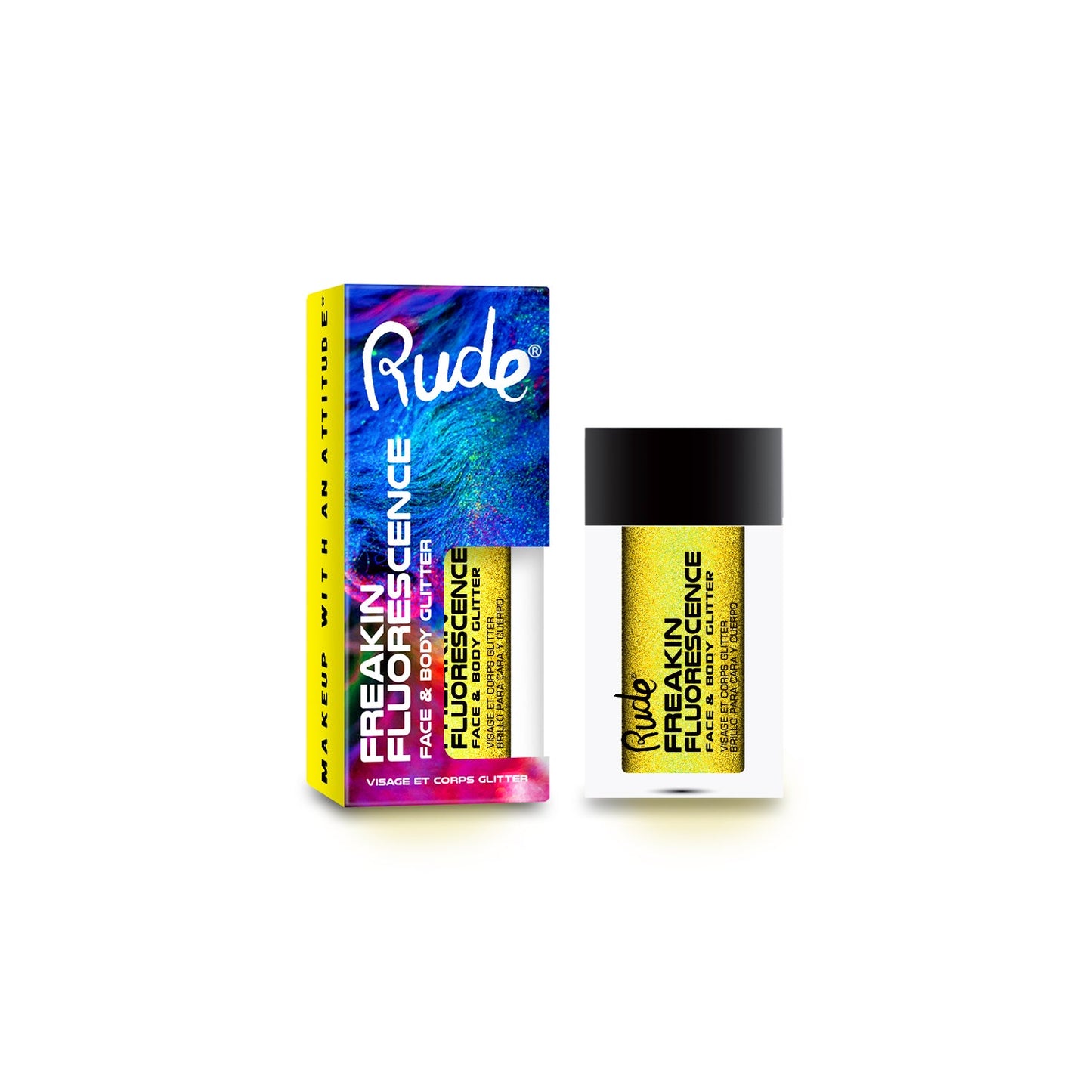 Brillo fluorescente para rostro y cuerpo Freakin de RUDE