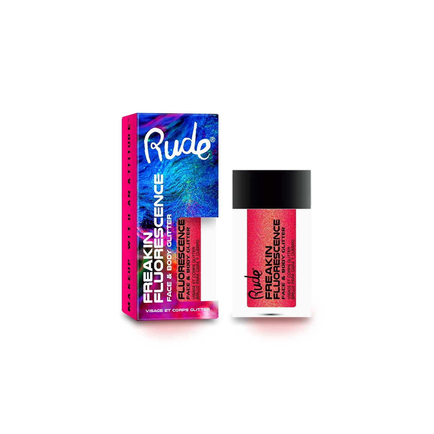 Brillo fluorescente para rostro y cuerpo Freakin de RUDE