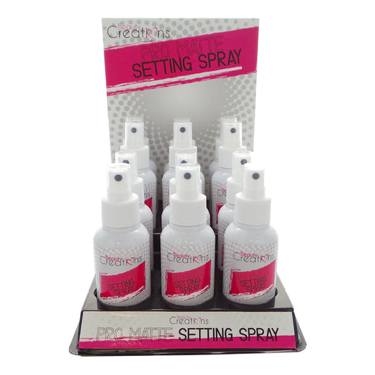 BEAUTY CREACIONES Pro Matte Set Spray fijador, expositor 12 piezas