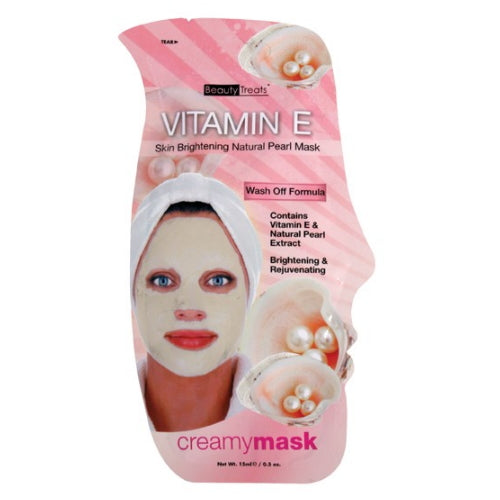 BEAUTY TREATS Mascarilla de perlas naturales iluminadora de la piel con vitamina E - BT204VE