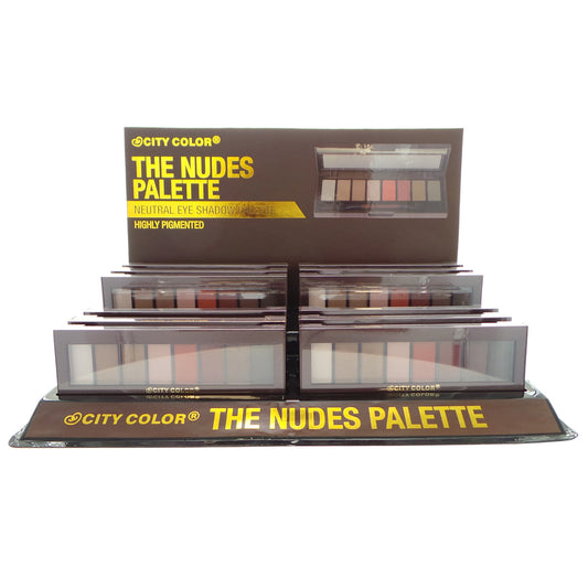 CITY COLOR The Nudes Eyeshadow Palette Display Set, 12 Pieces