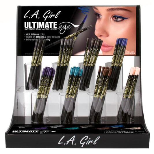 L.A. GIRL Ultimate Auto Eyeliner Acrylic Display Set, 96 Pieces