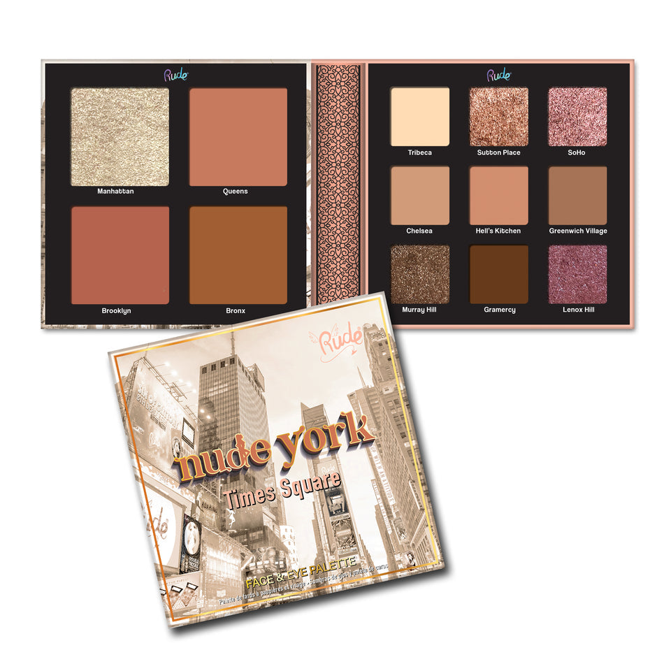 Paleta para rostro y ojos RUDE Nude York