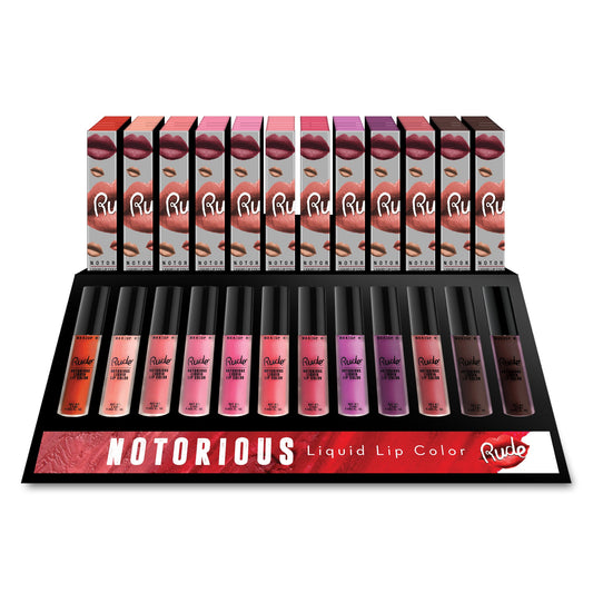 RUDE Notorious Liquid Lip Color Display Set B, 144 pcs