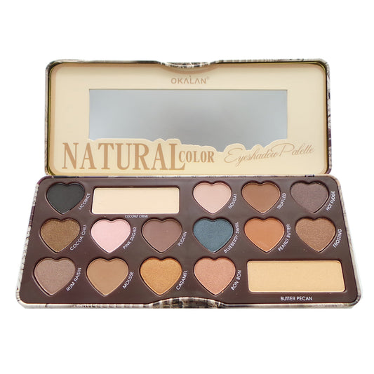 Paleta de sombras de ojos de color natural OKALAN A