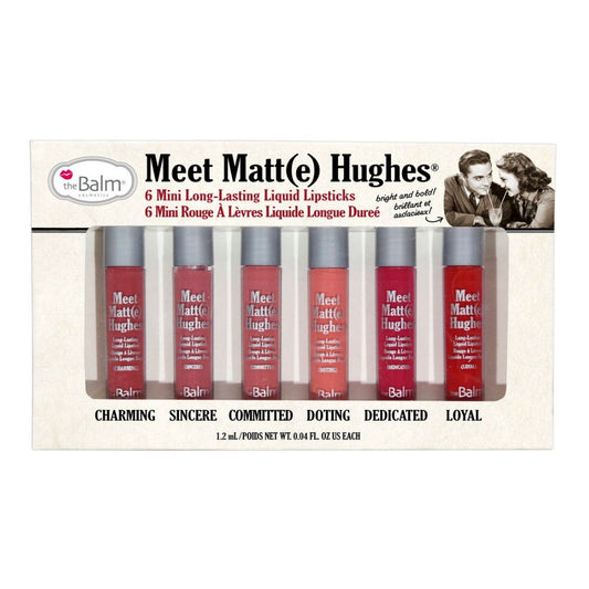 theBalm Meet Matt(e) Hughes Juego de 6 mini lápices labiales líquidos de larga duración