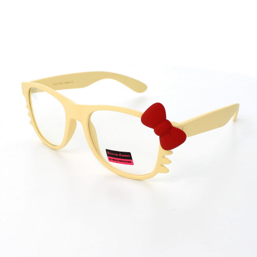 KITTY Junior Fashion Glasses Wayfarer KT01STCL - White