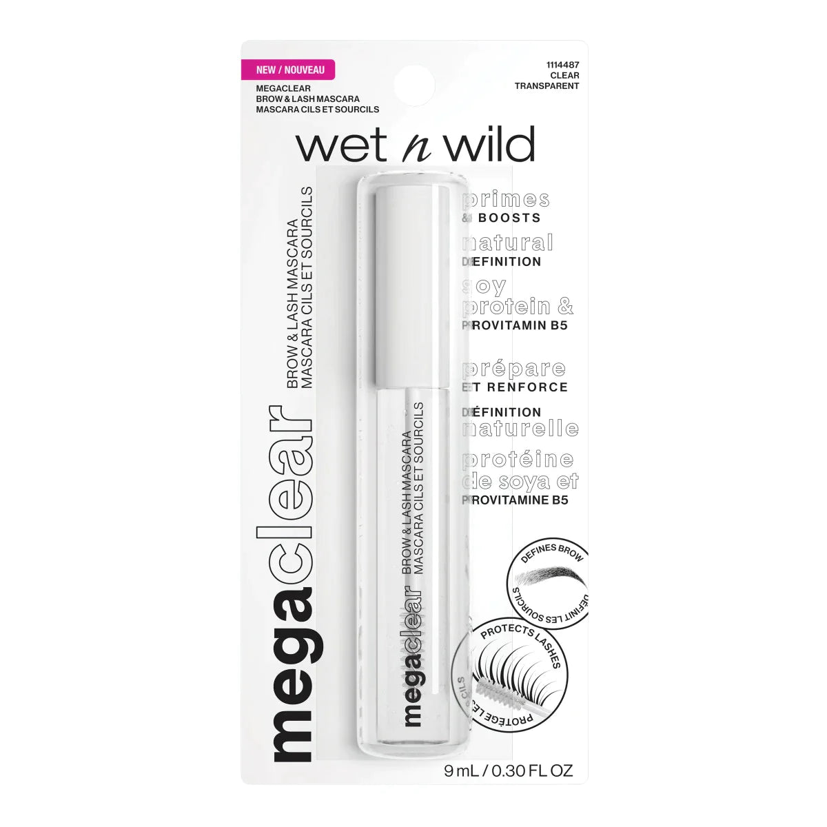 Máscara de pestañas y cejas Mega Clear de WET N WILD